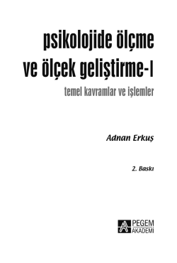 psikolojide &ouml;l&ccedil;me ve &ouml;l&ccedil;ek geliştirme-I