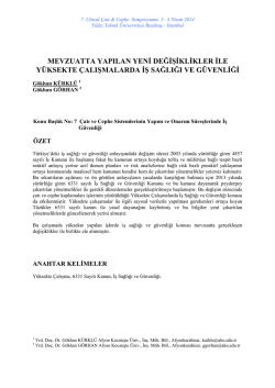 Mevzuatta yapılan yeni değişiklikler ile y&uuml;ksekte &ccedil;alışmalarda iş