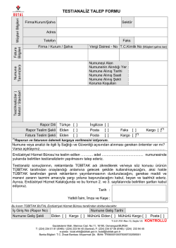 Test/Analiz Talep Formu (pdf)