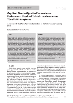 &Ouml;rg&uuml;tsel Stresin &Ouml;ğretim Elemanlarının Performansı