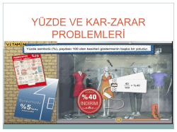 Y&Uuml;ZDE VE KAR-ZARAR PROBLEMLERİ