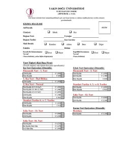 Yurt &Uuml;cretleri (D&ouml;nemlik)