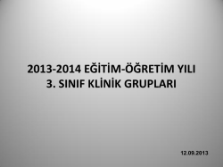 3. Sınıf Klinik Grupları - Diş Hekimliği Fak&uuml;ltesi