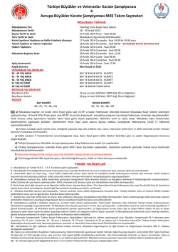 Müsabaka Reglamanı - Türkiye Karate Federasyonu