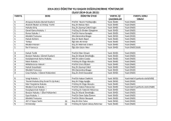 2014-2015 &Ouml;ĞRETİM YILI BAŞARI DEĞERLENDİRME Y&Ouml;NTEMLERİ