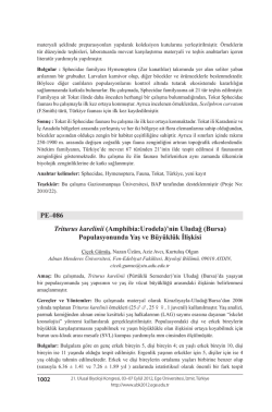 nin Uludağ (Bursa) Populasyonunda Yaş ve Büyüklük İlişkisi