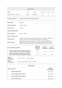 DERS BİLGİLERİ