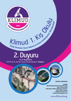 KLİMUD 1.Kış Okulu 2. Duyuru - Klinik Mikrobiyoloji Uzmanlık Derneği
