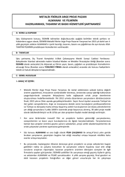 Metalik Fikirler Arge Proje Pazarı Teklif Şartnamesi