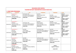 2. Sınıf Ders Programı