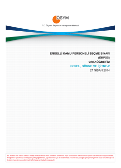 ENGELLİ KAMU PERSONELİ SE&Ccedil;ME SINAVI (EKPSS