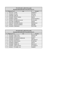 &Ouml;ğrenci No Adı Soyadı 1 130214412 ANIL SORHUN 2 130308054