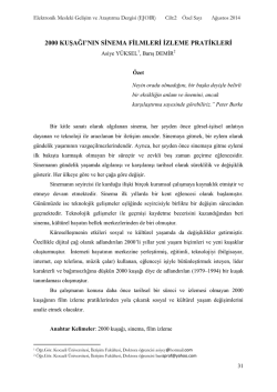 2000 Kuşağının Sinema Filmleri İzleme Pratikleri - E-JOIR