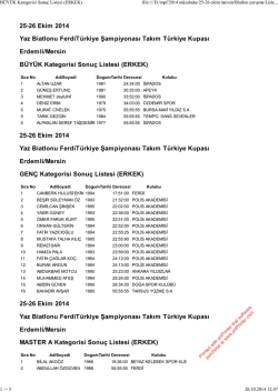 B&Uuml;Y&Uuml;K Kategorisi Sonu&ccedil; Listesi (ERKEK