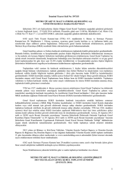 2- Metro Holding AS 2013 Genel Kurul ilan metni