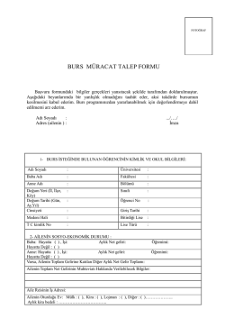 BURS MÜRACAT TALEP FORMU