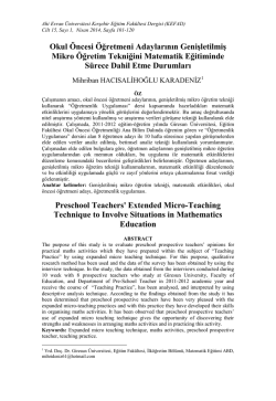 genişletilmiş mikro &ouml;ğretim y&ouml;ntemiyle matematik etkinlikleri
