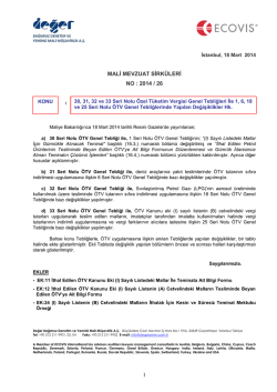 2014-26 &Ouml;TV Genel Tebliği İle Yapılan Değişiklikler Hk