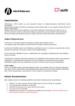 HAKKIMIZDA Sistem Gereksinimleri