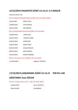 15/12/2014 PAZARTESİ G&Uuml;N&Uuml; 12-13,15 E