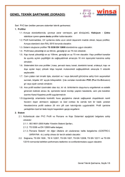 GENEL TEKNİK ŞARTNAME (DORADO)