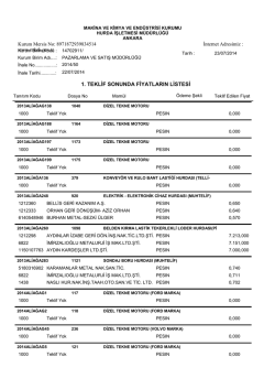 22.07.2014 ihale teklif listesi - Makina ve Kimya End&uuml;strisi Kurumu