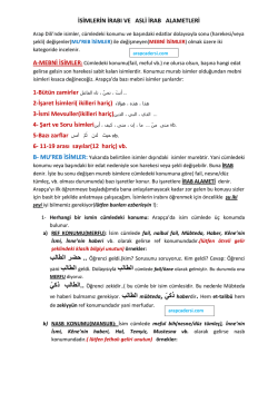 isimlerin irabı ve asli irab alametleri