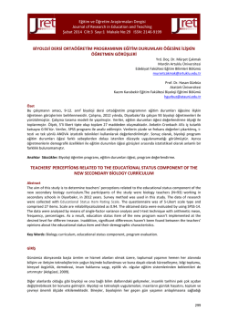 Makale - Eğitim ve &Ouml;ğretim Araştırmaları Dergisi