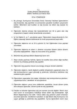 T.C. DUMLUPINAR &Uuml;NİVERSİTESİ SİMAV TEKNOLOJİ FAK&Uuml;LTESİ