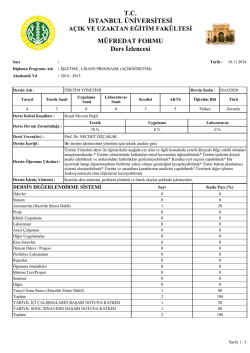 &Uuml;retim Y&ouml;netimi - İ&Uuml; AUZEF İşletme Lisans