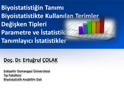 Merkezi Eğilim &Ouml;l&ccedil;&uuml;leri - anadolu &uuml;niversitesi eczacılık fak&uuml;ltesi