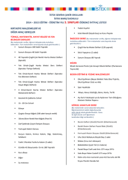 istek semiha şakir okulları istek barış ilkokulu 2014 &ndash; 2015 eği