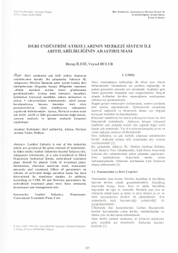 DERi END&Uuml;STRİSİ ATlKSULARININ MERKEZi SİSTEM İLE