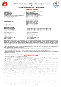 M&uuml;sabaka Reglamanı - T&uuml;rkiye Karate Federasyonu