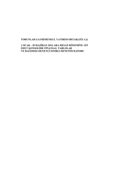 01.01 / 30.06.2014Torunlar GYO Konsolide Finansal Tablolar