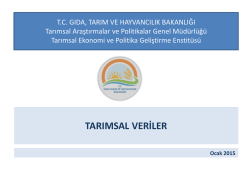 Tarımsal Araştırma Verileri
