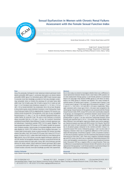 Sexual Dysfunction in Women with Chronic Renal Failure