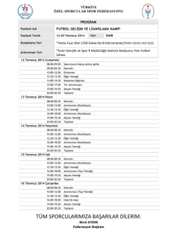 tüm sporcularımıza başarılar dilerim.