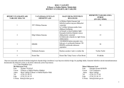 Hizmet Standartları Tablosu