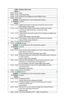 TARİH 04 Nisan 2014, Cuma SALON 1 09:00 &ndash; 09:30
