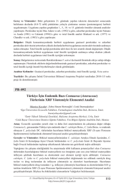(Asteraceae) T&uuml;rlerinin XRF Y&ouml;ntemiyle Elementel Analizi