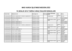 19 aralık 2014 tarihli ara&ccedil; ihalesi sonu&ccedil;ları