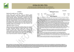 G&uuml;nl&uuml;k B&uuml;lten 29.12.2014