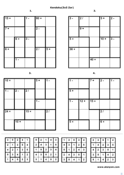 Kendoku(5x5 Zor) 1. 2. 3. 4.