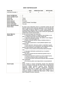 Adli Kolluk Hizmetleri - Jandarma Genel Komutanlığı