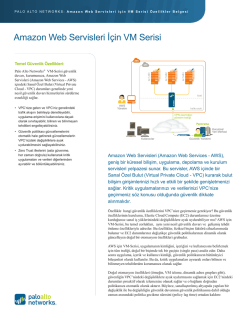 Amazon Web Servisleri İ&ccedil;in VM Serisi