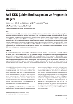 Acil EEG Çekim Endikasyonları ve Prognostik Değeri