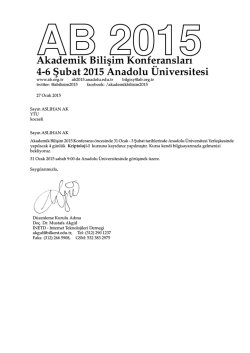 Akademik Bilisim Konferansları 4-6 S¸ ubat 2015 Anadolu¨Universitesi