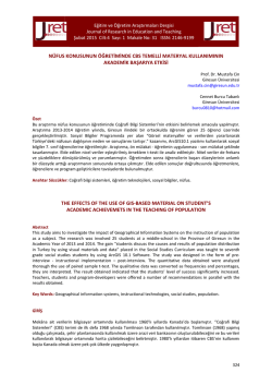 n&uuml;fus konusunun &ouml;ğretiminde cbs temelli materyal kullanımının