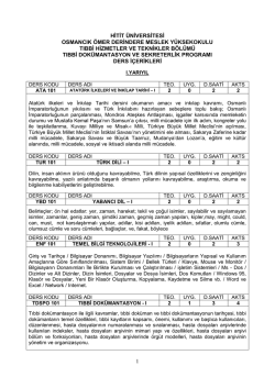 dersler i&ccedil;erikleri - Osmancık &Ouml;mer Derindere Meslek Y&uuml;ksekokulu